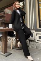 Tesettür giyim SİYAH PANTOLONLU TRİKO TAKIM T 20352