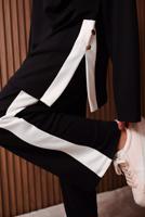 Tesettür giyim SİYAH ŞERİT DETAYLI PANTOLONLU TAKIM T 2135