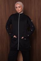 Tesettür giyim SİYAH PANTOLONLU SCUBA ÖRME TAKIM T 2335