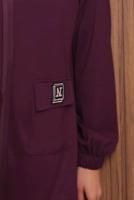 Tesettür giyim BORDO KAPÜŞONLU PANTOLONLU TAKIM T 3017