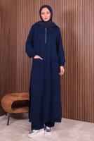 Vêtements hijab BLEU MARINE COMBINAISON PANTALON ZIPPÉE T 3135