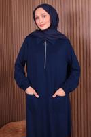 Vêtements hijab BLEU MARINE COMBINAISON PANTALON ZIPPÉE T 3135