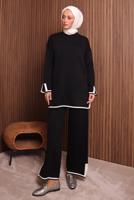 Vêtements hijab NOIR COSTUME PANTALON EN MAILLE T 3207