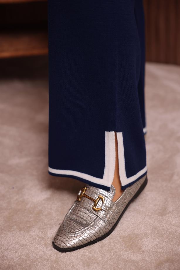 Vêtements hijab BLEU MARINE ENSEMBLE PANTALON EN MAILLE T 3207 - TRENDTESETTÜR