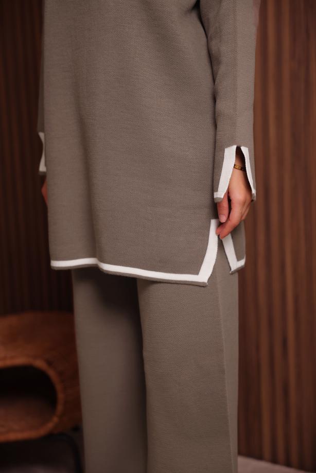 Vêtements hijab BRUN ENSEMBLE PANTALON EN MAILLE T 3207 - TRENDTESETTÜR