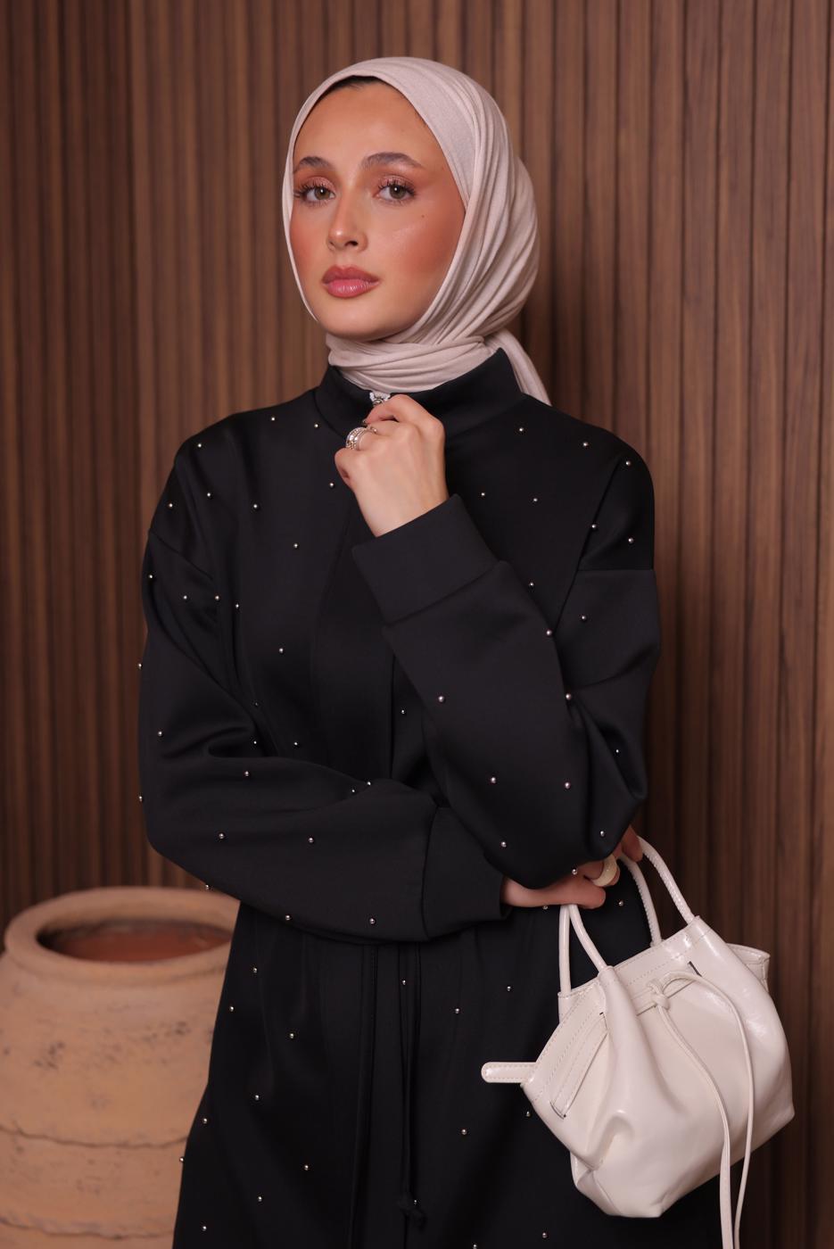 Tesettür giyim SİYAH PANTOLONLU TAKIM T 3235