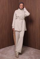 Vêtements hijab BEIGE ENSEMBLE TUNIQUE ET PANTALON T 3235