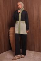 Tesettür giyim SİYAH PANTOLONLU SCUBA ÖRME TAKIM T 3435