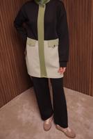 Tesettür giyim SİYAH PANTOLONLU SCUBA ÖRME TAKIM T 3435