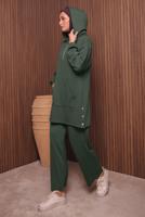 Tesettür giyim YEŞİL T 4017 NSS PANTOLONLU SCUBA TAKIM