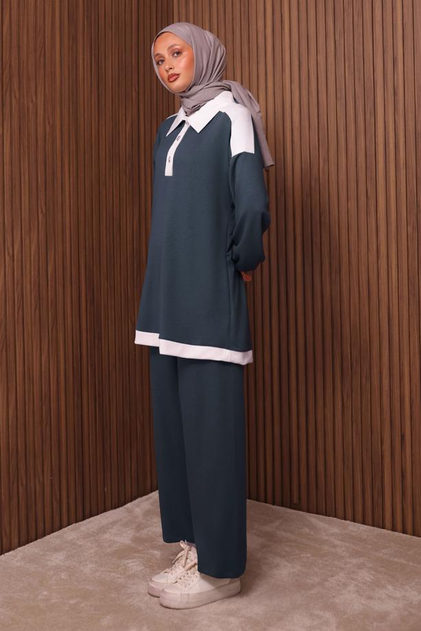 Vêtements hijab GRIS TAILLEUR PANTALON COL CHEMISE T 4135 - TRENDTESETTÜR