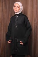 Tesettür giyim SİYAH PANTOLONLU SCUBA ÖRME TAKIM T 4335