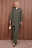 Tesettür giyim HAKİ T 4935 NSS SCUBA PANTOLONLU TAKIM