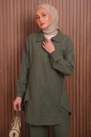 Tesettür giyim HAKİ T 4935 NSS SCUBA PANTOLONLU TAKIM