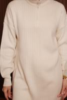 Tesettür giyim EKRU PANTOLONLU TRİKO TAKIM T 5207