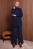 Tesettür giyim LACİVERT PANTOLONLU TRİKO TAKIM T 5207