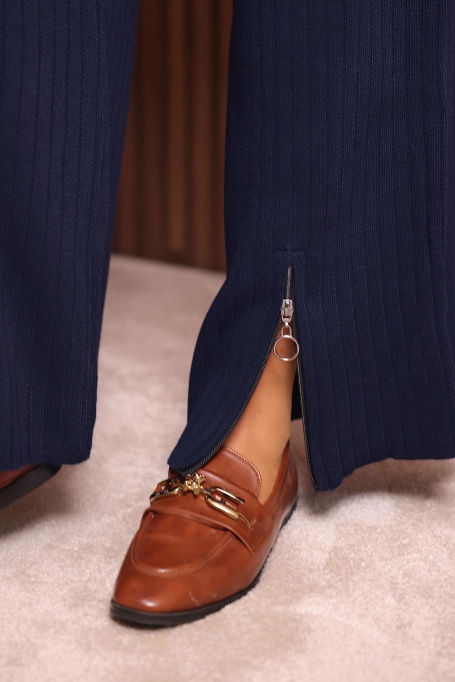 Tesettür giyim LACİVERT PANTOLONLU TRİKO TAKIM T 5207