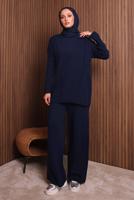 Tesettür giyim LACİVERT PANTOLONLU TRİKO TAKIM T 6307