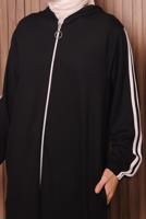 Tesettür giyim SİYAH T 7117 NSS PANTOLONLU TAKIM