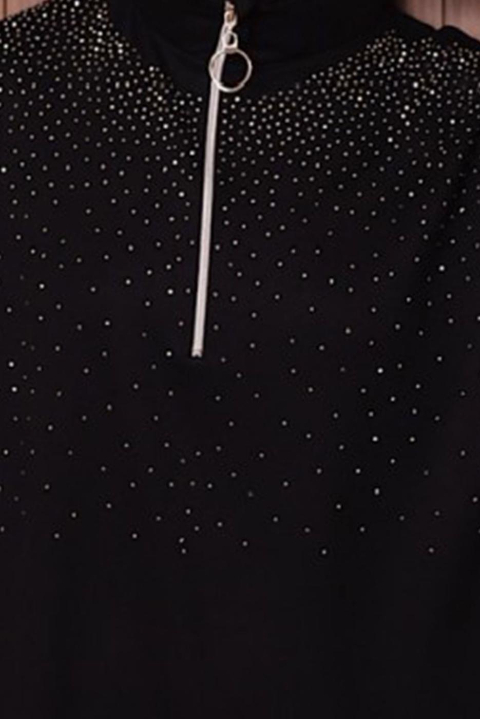 Tesettür giyim SİYAH TAŞLI PANTOLONLU TAKIM T 7135