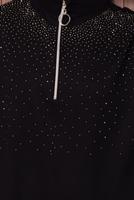 Tesettür giyim SİYAH TAŞLI PANTOLONLU TAKIM T 7135