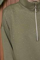 Tesettür giyim YEŞİL TAŞLI PANTOLONLU TAKIM T 7135