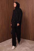 Vêtements hijab NOIR ENSEMBLE PANTALON EN MAILLE T 7607