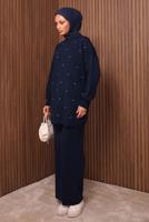 Vêtements hijab BLEU MARINE ENSEMBLE PANTALON EN MAILLE T 7607