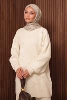 Vêtements hijab BEIGE ENSEMBLE PANTALON EN MAILLE T 7607