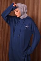 Tesettür giyim LACİVERT KAPÜŞONLU PANTOLONLU TAKIM T 8535
