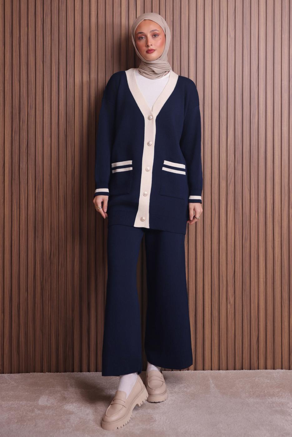 Vêtements hijab BLEU MARINE ENSEMBLE PANTALON T 8607