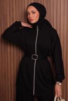 Hijab clothing BLACK T 9935 NSS PANTOLONLU TAKIM