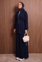 Hijab clothing NAVY BLUE T 9935 NSS PANTOLONLU TAKIM