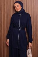 Hijab clothing NAVY BLUE T 9935 NSS PANTOLONLU TAKIM