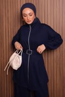 Hijab clothing NAVY BLUE T 9935 NSS PANTOLONLU TAKIM