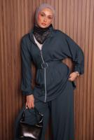 Hijab clothing GREY T 9935 NSS PANTOLONLU TAKIM