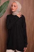 Tesettür giyim SİYAH TRİKO TUNİK T 0007