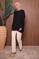 Tesettür giyim SİYAH TRİKO TUNİK T 0007