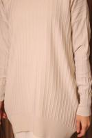 Tesettür giyim BEJ TRİKO TUNİK T 0007