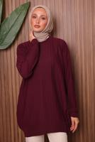 Vêtements hijab ROUGE BORDEAUX TUNIQUE EN MAILLE T 0007