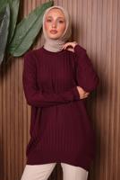 Vêtements hijab ROUGE BORDEAUX TUNIQUE EN MAILLE T 0007