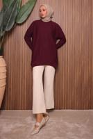 Vêtements hijab ROUGE BORDEAUX TUNIQUE EN MAILLE T 0007