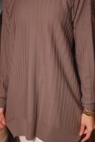 Tesettür giyim VİZON TRİKO TUNİK T 0007