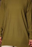 Tesettür giyim YEŞİL TRİKO TUNİK T 0007