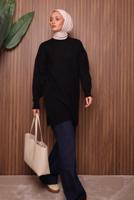 Tesettür giyim SİYAH TRİKO TUNİK T 0107