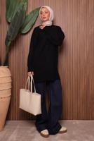 Tesettür giyim SİYAH TRİKO TUNİK T 0107