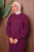 Tesettür giyim FUŞYA TRİKO TUNİK T 0107