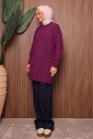 Tesettür giyim FUŞYA TRİKO TUNİK T 0107