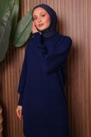 Tesettür giyim LACİVERT TRİKO TUNİK T 0107