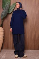 Tesettür giyim LACİVERT TRİKO TUNİK T 0107